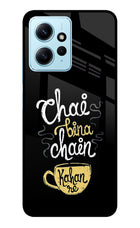 Chai Bina Chain Kaha Re Redmi Note 12 4G Glass Case Back Cover by Casekaro