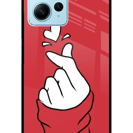 Korean Love Sign Redmi Note 12 4G Glass Case Back Cover by Casekaro