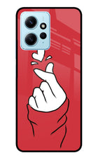 Korean Love Sign Redmi Note 12 4G Glass Case Back Cover by Casekaro