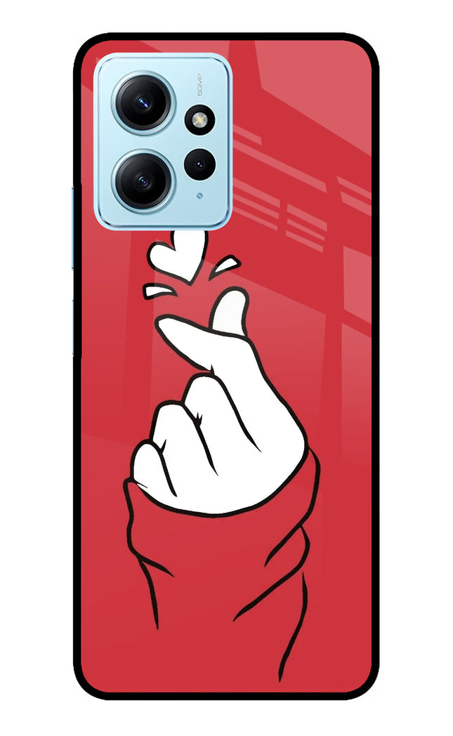 Korean Love Sign Redmi Note 12 4G Glass Case Back Cover by Casekaro