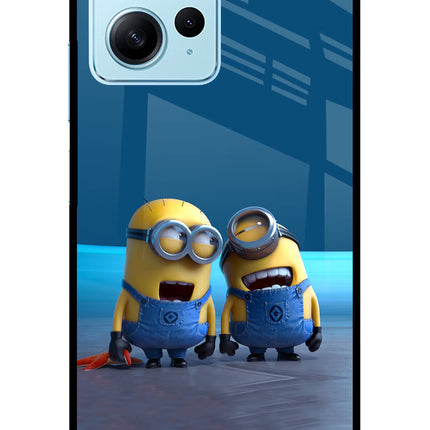 Minion Laughing Redmi Note 12 4G Glass Case Back Cover by Casekaro