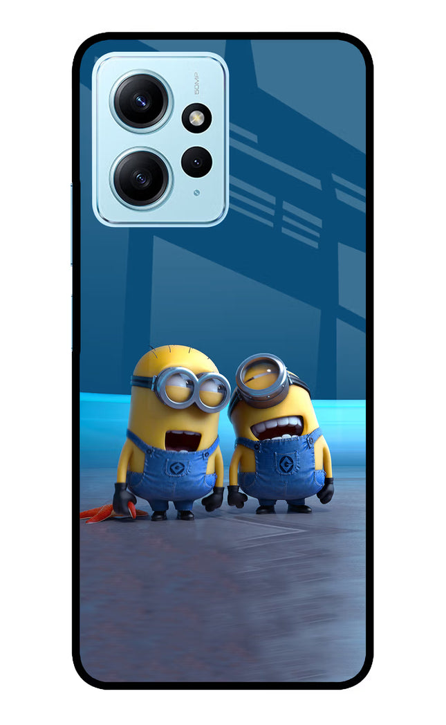 Minion Laughing Redmi Note 12 4G Glass Case Back Cover by Casekaro
