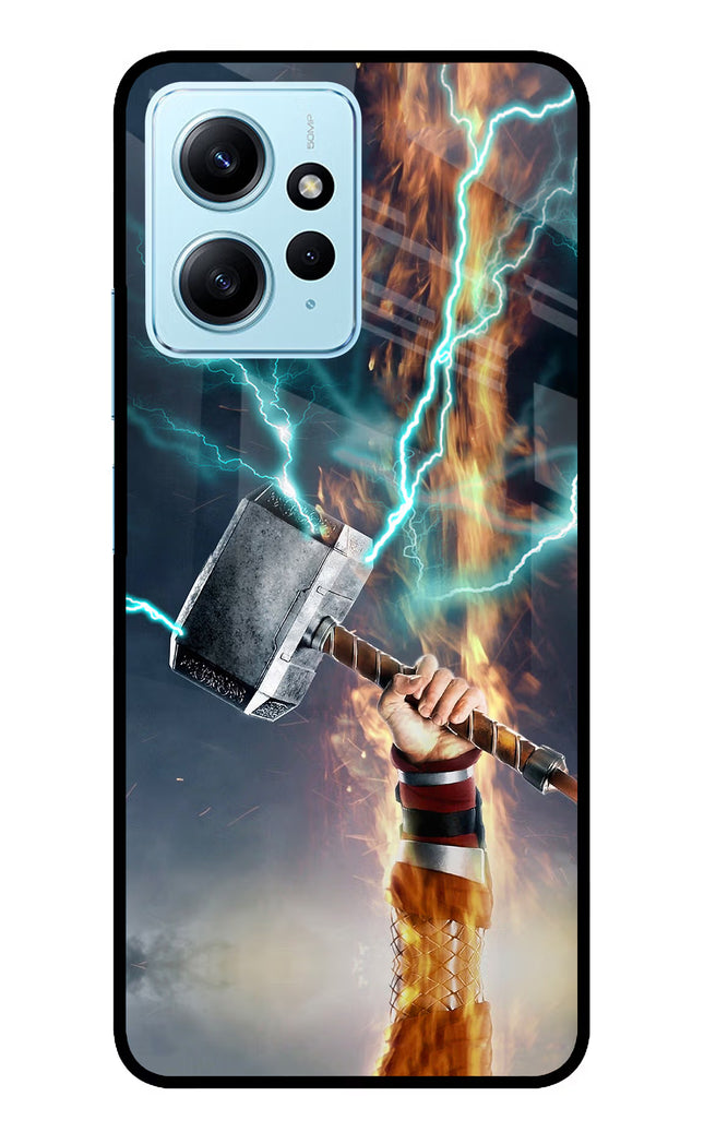 Thor Hammer Mjolnir Redmi Note 12 4G Glass Case Back Cover by Casekaro