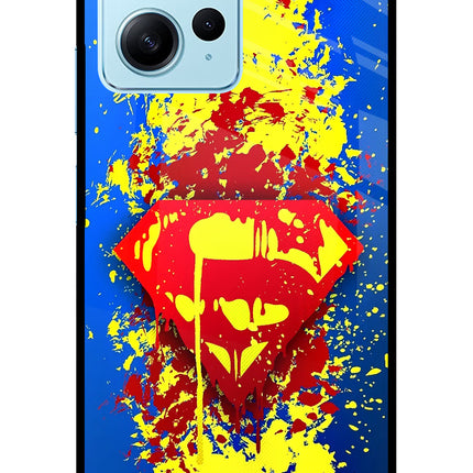 Superman logo Redmi Note 12 4G Glass Case Back Cover by Casekaro