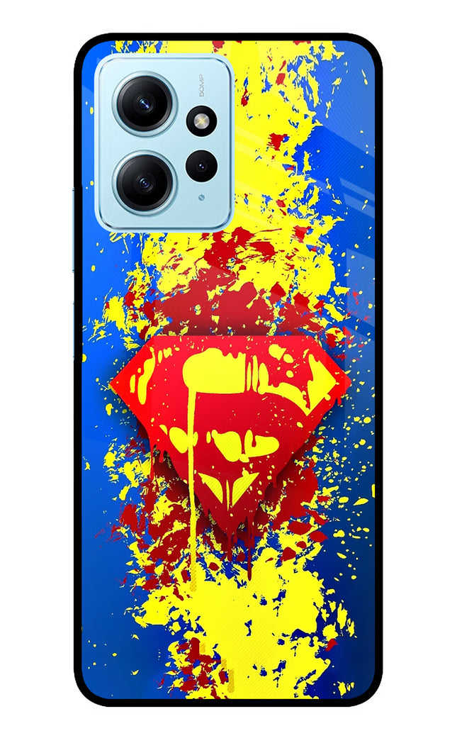Superman logo Redmi Note 12 4G Glass Case Back Cover by Casekaro