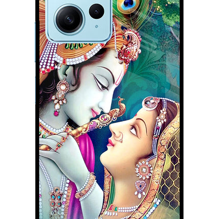 Lord Radha Krishna Redmi Note 12 4G Glass Case Back Cover by Casekaro