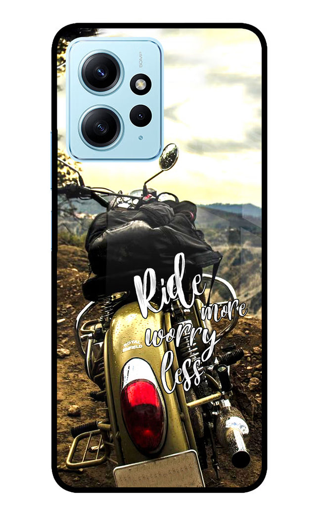 Ride More Worry Less Redmi Note 12 4G Glass Case Back Cover by Casekaro