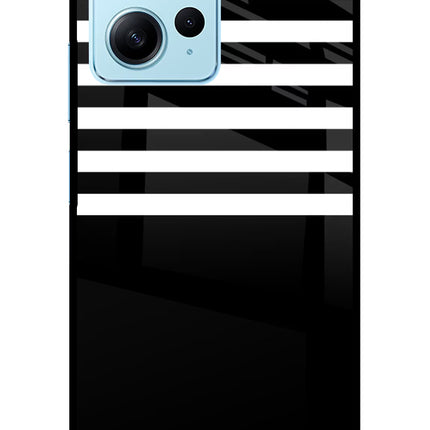 Black and White Print Redmi Note 12 4G Glass Case Back Cover by Casekaro