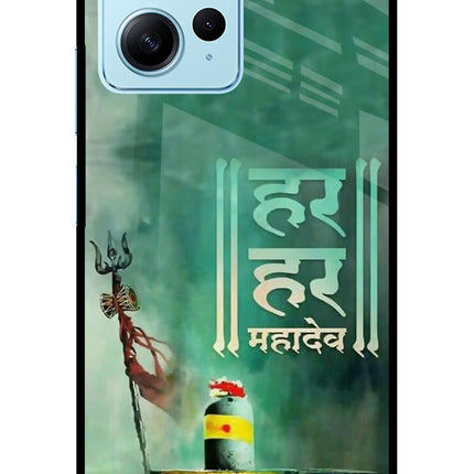 Har Har Mahadev Shivling Redmi Note 12 4G Glass Case Back Cover by Casekaro