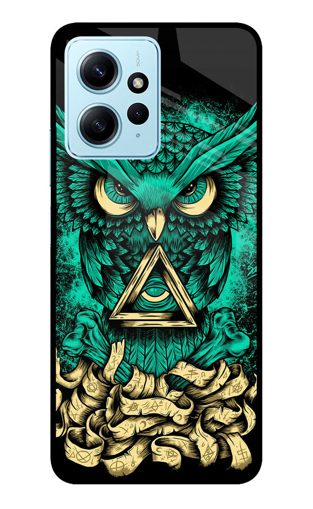 Green Owl Redmi Note 12 4G Glass Case Back Cover by Casekaro
