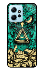 Green Owl Redmi Note 12 4G Glass Case Back Cover by Casekaro