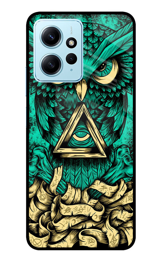Green Owl Redmi Note 12 4G Glass Case Back Cover by Casekaro