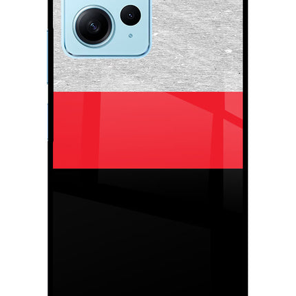 Tri Color Pattern Redmi Note 12 4G Glass Case Back Cover by Casekaro