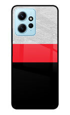 Tri Color Pattern Redmi Note 12 4G Glass Case Back Cover by Casekaro