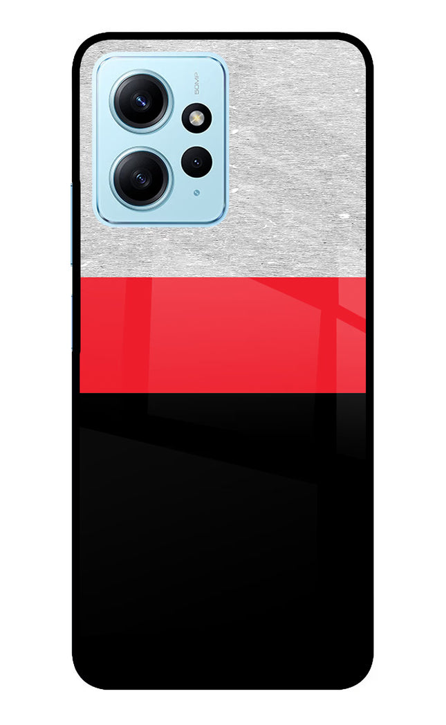 Tri Color Pattern Redmi Note 12 4G Glass Case Back Cover by Casekaro