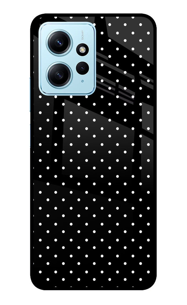 White Dots Redmi Note 12 4G Glass Case Back Cover by Casekaro