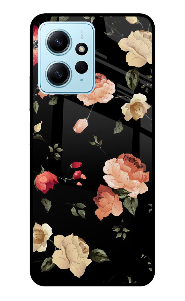 Flowers Redmi Note 12 4G Glass Case Back Cover by Casekaro