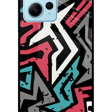 Geometric Graffiti Redmi Note 12 4G Glass Case Back Cover by Casekaro