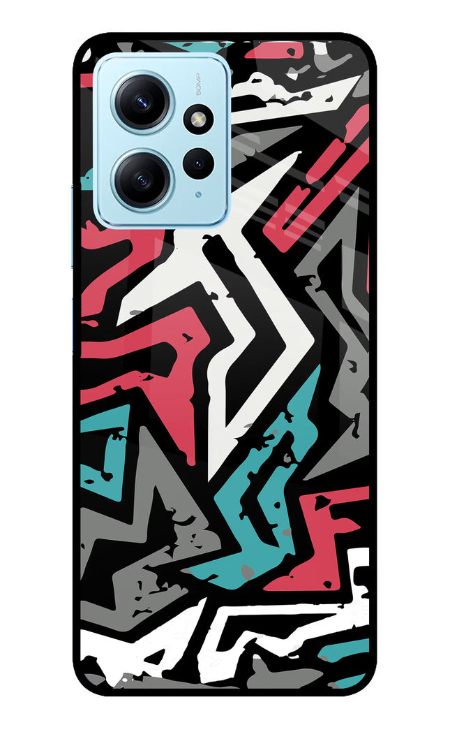 Geometric Graffiti Redmi Note 12 4G Glass Case Back Cover by Casekaro