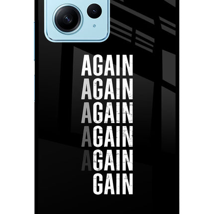 Again Again Gain Redmi Note 12 4G Glass Case Back Cover by Casekaro