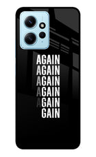 Again Again Gain Redmi Note 12 4G Glass Case Back Cover by Casekaro