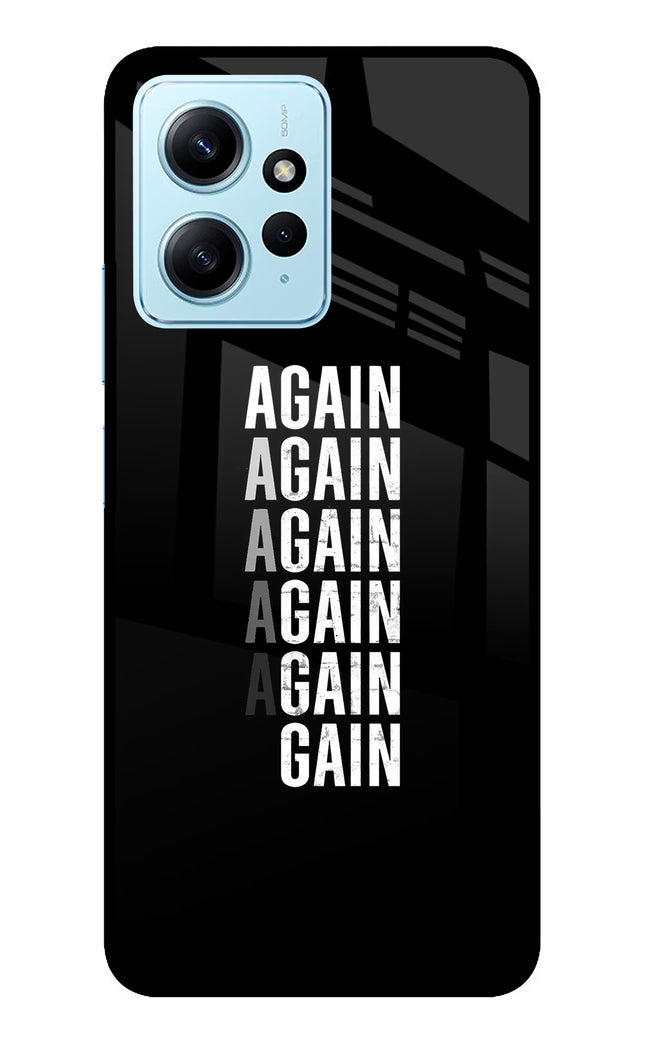 Again Again Gain Redmi Note 12 4G Glass Case Back Cover by Casekaro