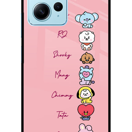 BTS names Redmi Note 12 4G Glass Case Back Cover by Casekaro