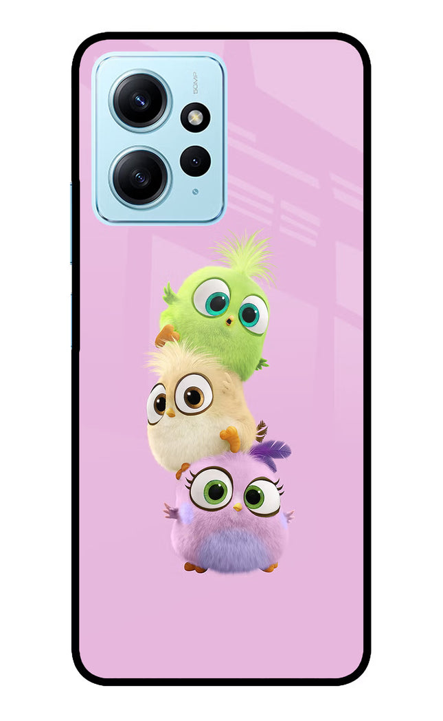 Cute Little Birds Redmi Note 12 4G Glass Case Back Cover by Casekaro