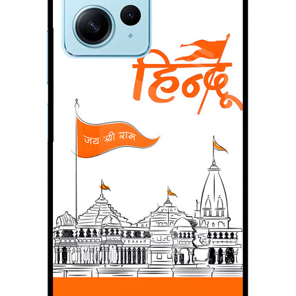Jai Shree Ram Hindu Redmi Note 12 4G Glass Case Back Cover by Casekaro