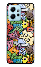 Veggie Doodle Redmi Note 12 4G Glass Case Back Cover by Casekaro