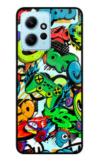 Game Doodle Redmi Note 12 4G Glass Case Back Cover by Casekaro