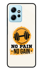 No Pain No Gain Redmi Note 12 4G Glass Case Back Cover by Casekaro