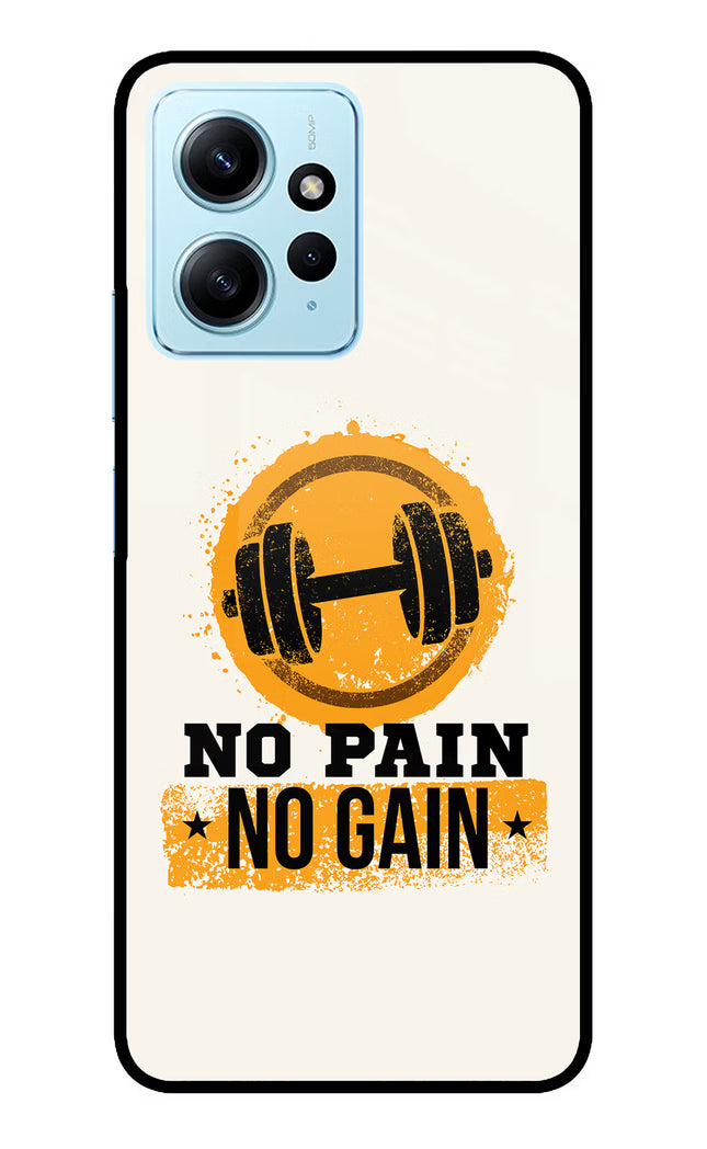 No Pain No Gain Redmi Note 12 4G Glass Case Back Cover by Casekaro