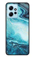 Blue Glitter Marble Redmi Note 12 4G Glass Case Back Cover by Casekaro