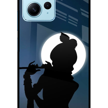 Shri Krishna Silhouette Redmi Note 12 4G Glass Case Back Cover by Casekaro