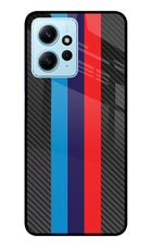 BMW Stripes Pattern Redmi Note 12 4G Glass Case Back Cover by Casekaro