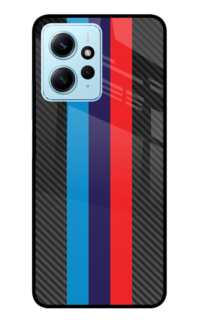 BMW Stripes Pattern Redmi Note 12 4G Glass Case Back Cover by Casekaro