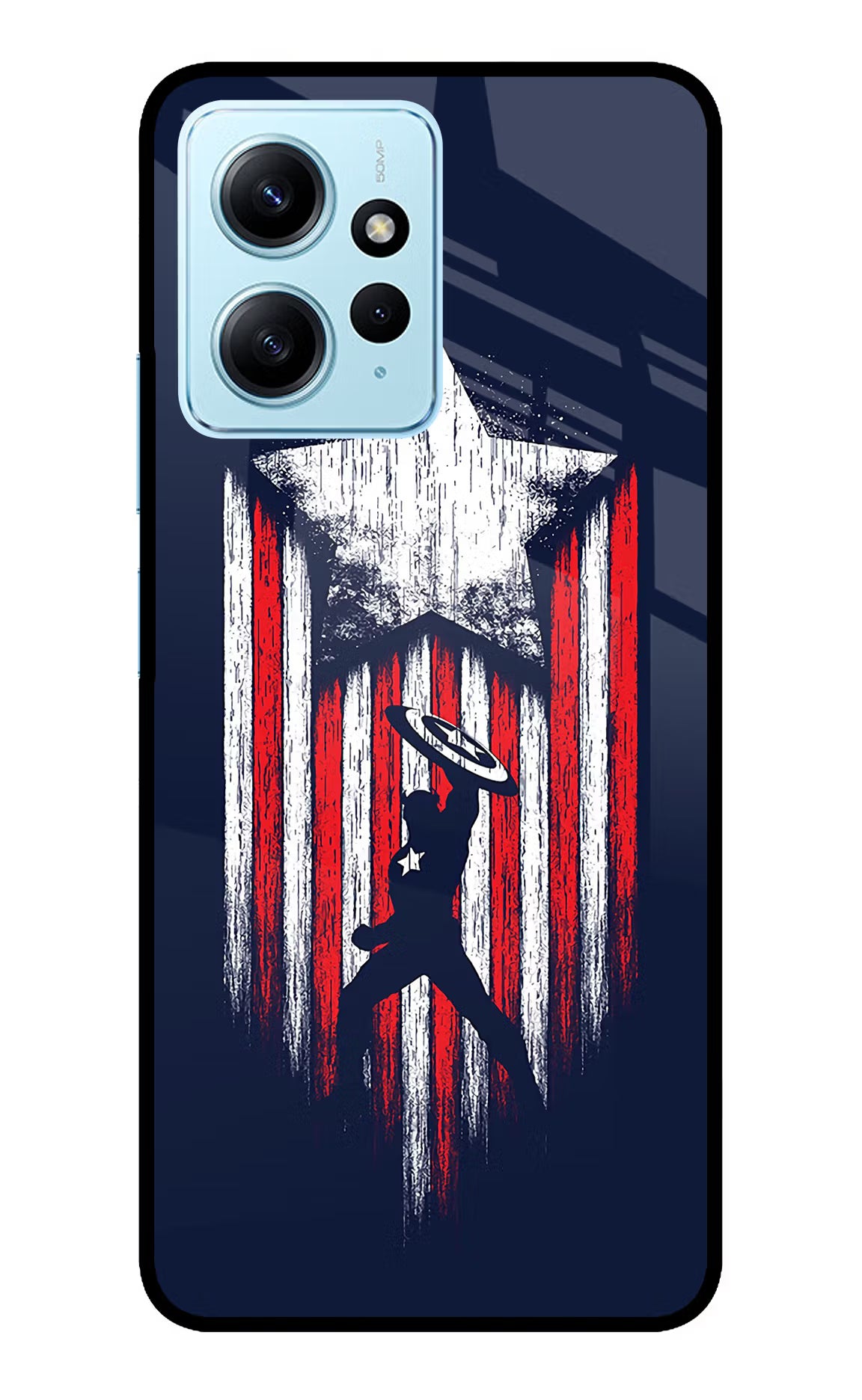 Captain America Marvel Art Redmi Note 12 4G Glass Case