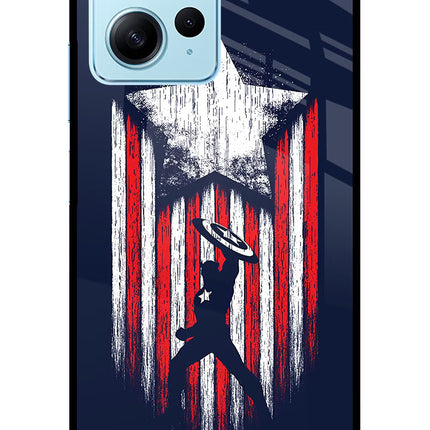 Captain America Marvel Art Redmi Note 12 4G Glass Case Back Cover by Casekaro