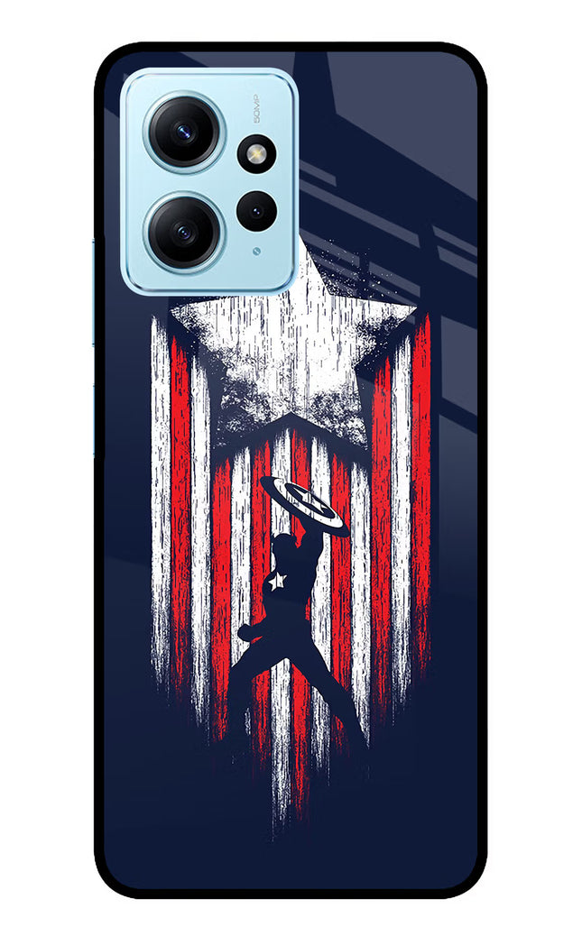 Captain America Marvel Art Redmi Note 12 4G Glass Case Back Cover by Casekaro