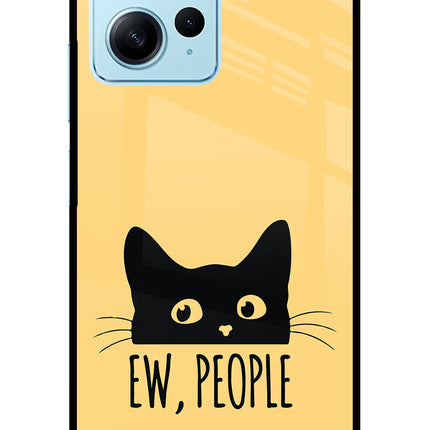 Ew People Catitude Redmi Note 12 4G Glass Case Back Cover by Casekaro