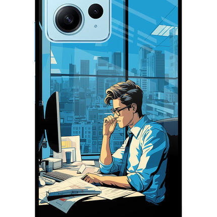 Focused Hustler (AI Generated) Redmi Note 12 4G Glass Case Back Cover by Casekaro