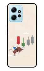 Bull Trading Momentum Redmi Note 12 4G Glass Case Back Cover by Casekaro