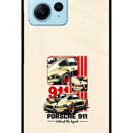 Classic Porsche 911 Redmi Note 12 4G Glass Case Back Cover by Casekaro