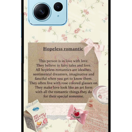 Hopeless Romantic Redmi Note 12 4G Glass Case Back Cover by Casekaro