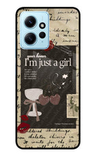 I am just a girl Redmi Note 12 4G Glass Case Back Cover by Casekaro
