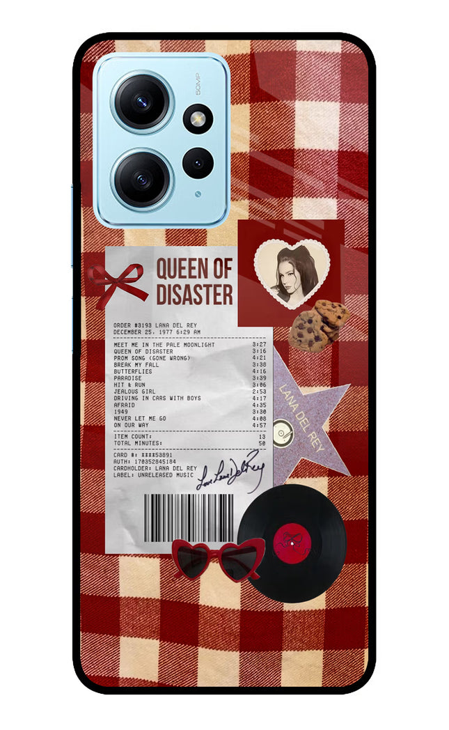 Queen of Disaster Redmi Note 12 4G Glass Case Back Cover by Casekaro