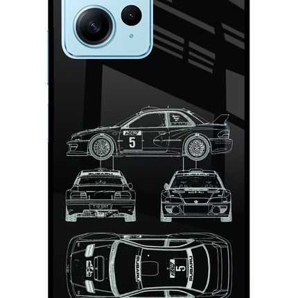 WRC'99 Redmi Note 12 4G Glass Case Back Cover by Casekaro