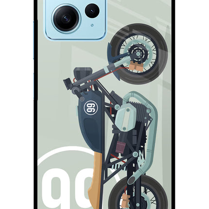 Classic Cafe Racer 99 Redmi Note 12 4G Glass Case Back Cover by Casekaro