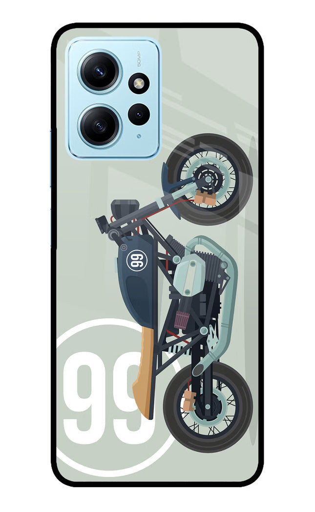Classic Cafe Racer 99 Redmi Note 12 4G Glass Case Back Cover by Casekaro